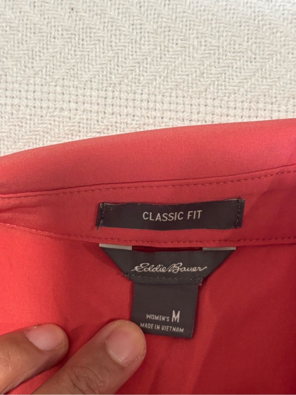 🔴Eddie Bauer Coral-Red Button Down Shirt - Picture 5 of 12